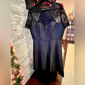 ASOS High-Low black lace dress